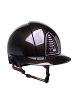 KEP ITALIA CROMO 2.0 POLISH KASK JEŹDZIECKI CRYSTALS LIGHT ROSE/BEIGE CHIN/METAL PINK BRĄZOWY - KEP Italia Equishop