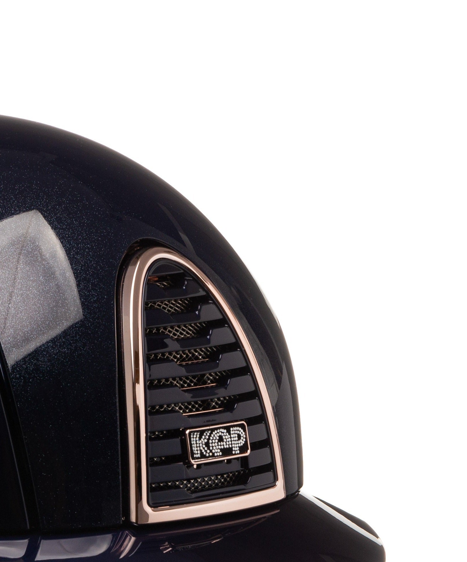 KEP ITALIA CROMO 2.0 POLISH KASK JEŹDZIECKI DIAMOND FRONT/POLISH VISOR/BEIGE CHIN/RG FRAME/CRISTALLI ON SUEDE LOGO GRANATOWY - KEP Italia Equishop