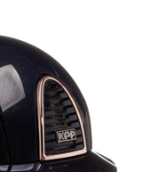 KEP ITALIA CROMO 2.0 POLISH KASK JEŹDZIECKI DIAMOND FRONT/POLISH VISOR/BEIGE CHIN/RG FRAME/CRISTALLI ON SUEDE LOGO GRANATOWY - KEP Italia Equishop