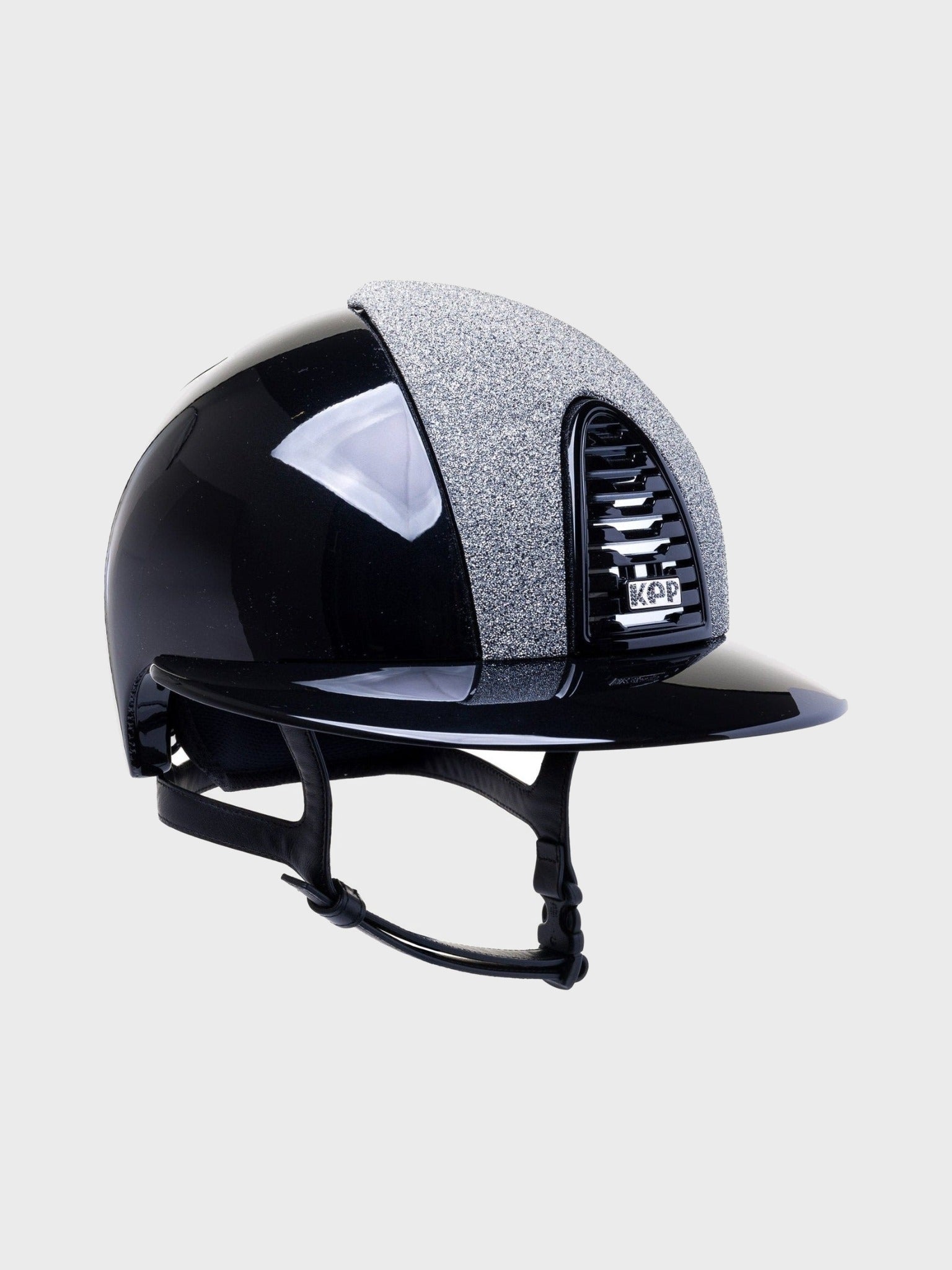 KEP ITALIA CROMO 2.0 POLISH KASK JEŹDZIECKI POLO VISOR / VANITY SILVER FRONTAL / ZIRCONS LOGO CZARNY - Kep Italia Equishop
