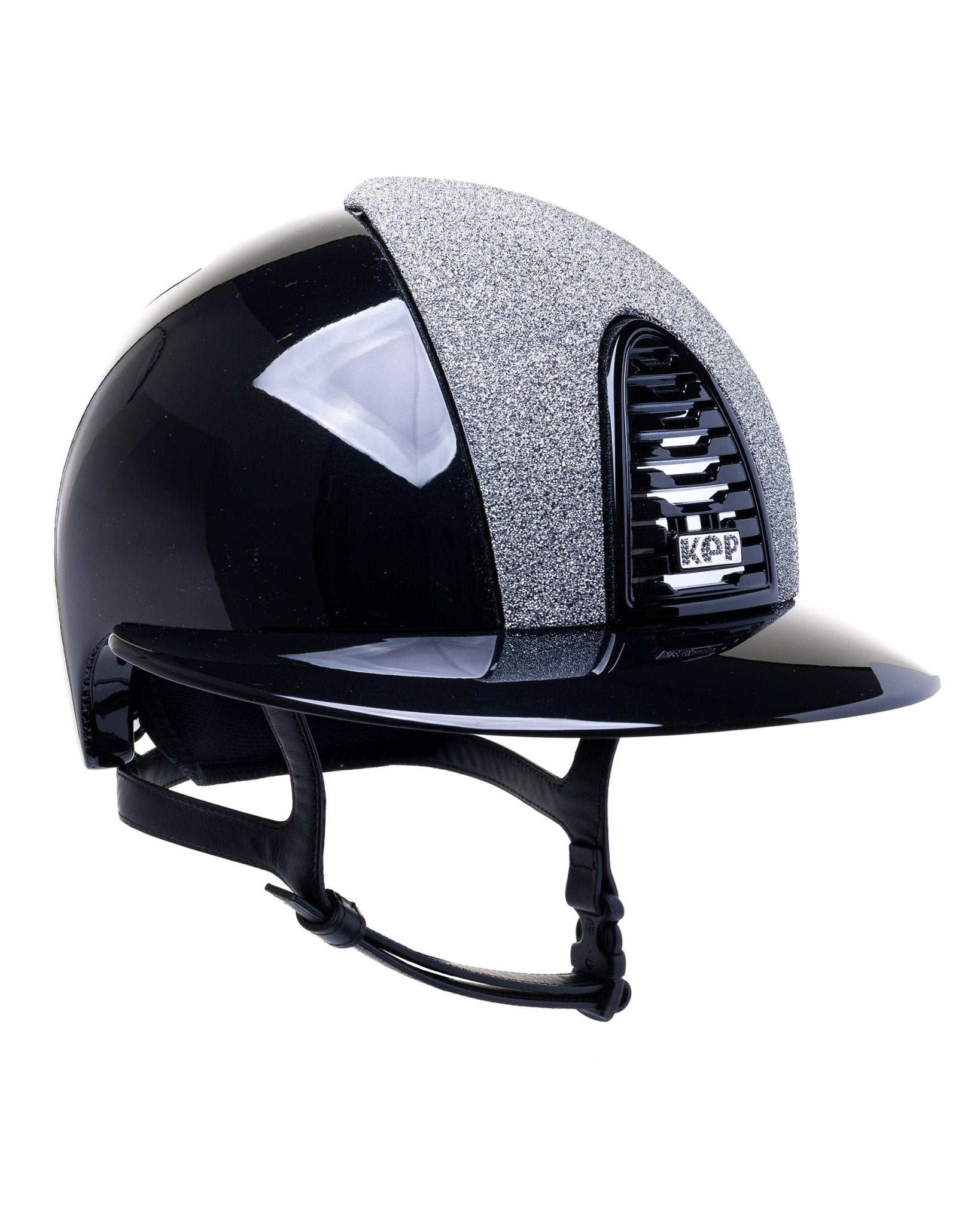 KEP ITALIA CROMO 2.0 POLISH KASK JEŹDZIECKI POLO VISOR / VANITY SILVER FRONTAL / ZIRCONS LOGO CZARNY - Kep Italia Equishop