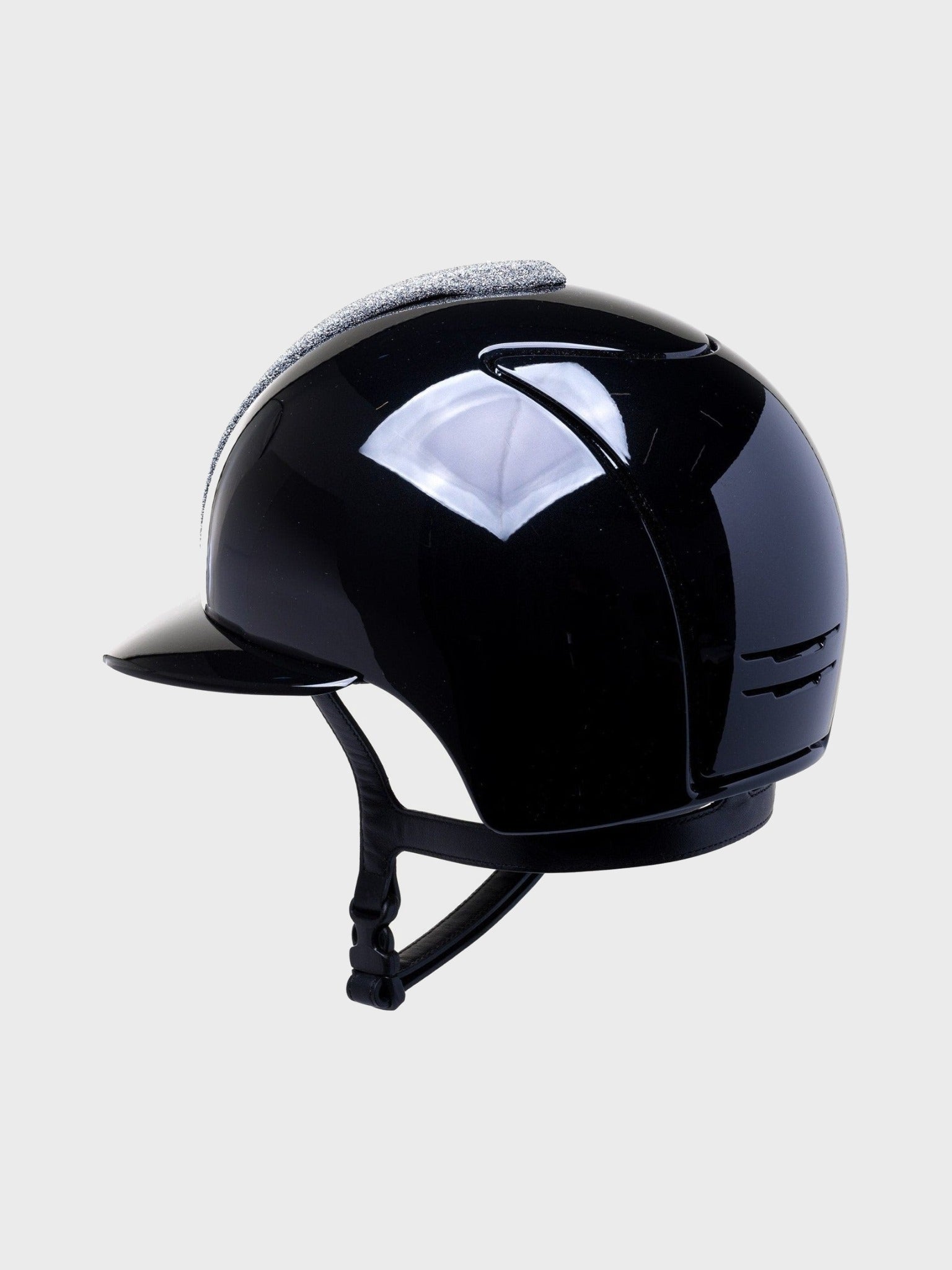 KEP ITALIA CROMO 2.0 POLISH KASK JEŹDZIECKI POLO VISOR / VANITY SILVER FRONTAL / ZIRCONS LOGO CZARNY - Kep Italia Equishop