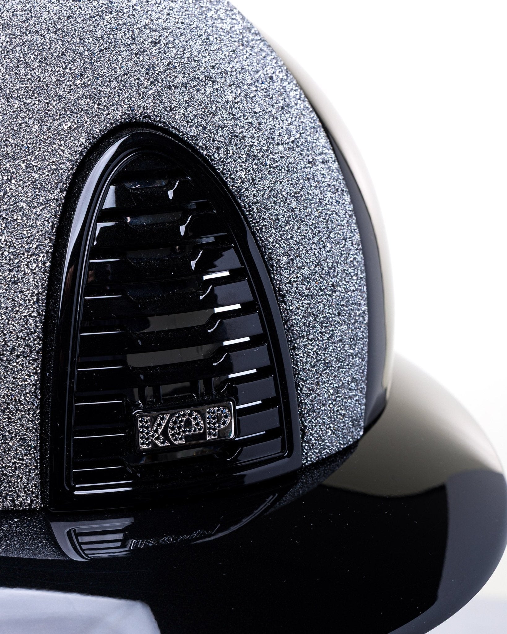 KEP ITALIA CROMO 2.0 POLISH KASK JEŹDZIECKI POLO VISOR / VANITY SILVER FRONTAL / ZIRCONS LOGO CZARNY - Kep Italia Equishop