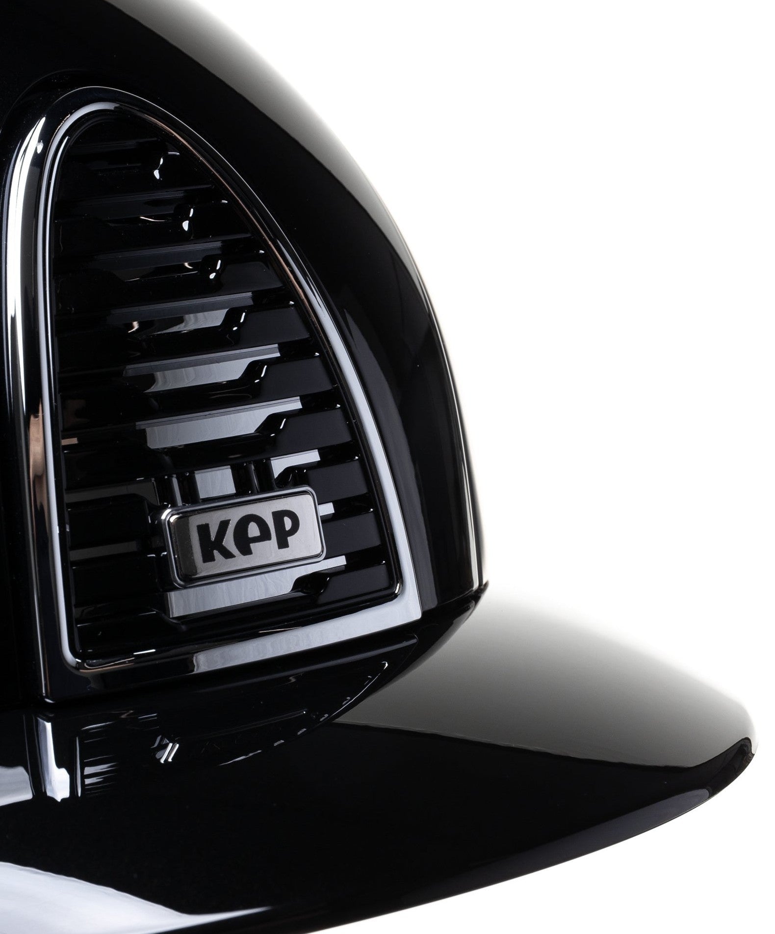 KEP ITALIA CROMO 2.0 POLISH KASK JEŹDZIECKI POLO VISOR/BLK CHIN/POLISH BLK/SILVER FRAME LOGO CZARNY - KEP Italia Equishop