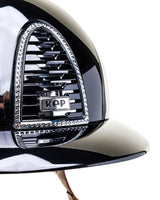 KEP ITALIA CROMO 2.0 POLISH KASK JEŹDZIECKI POLO/BEIGE CHIN/SILVER MIRROR/CRYSTALS/SHINE LOGO CZARNY - KEP Italia Equishop
