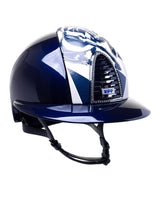 KEP ITALIA CROMO 2.0 POLISH KASK JEŹDZIECKI SILVER NIGHT SWARO/CHROME/FURIUS FRONTAL GRANATOWY - Kep Italia Equishop