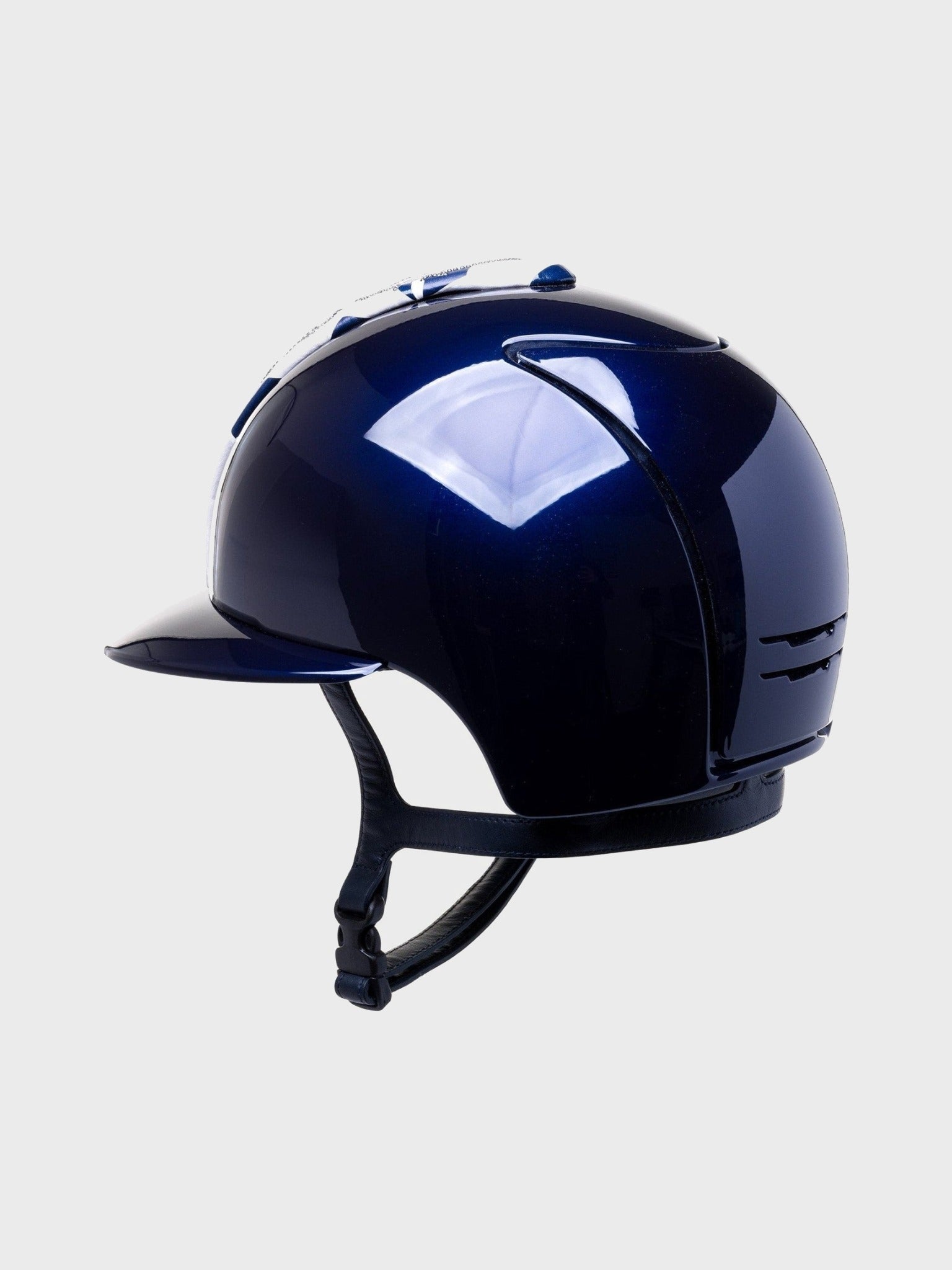 KEP ITALIA CROMO 2.0 POLISH KASK JEŹDZIECKI SILVER NIGHT SWARO/CHROME/FURIUS FRONTAL GRANATOWY - Kep Italia Equishop