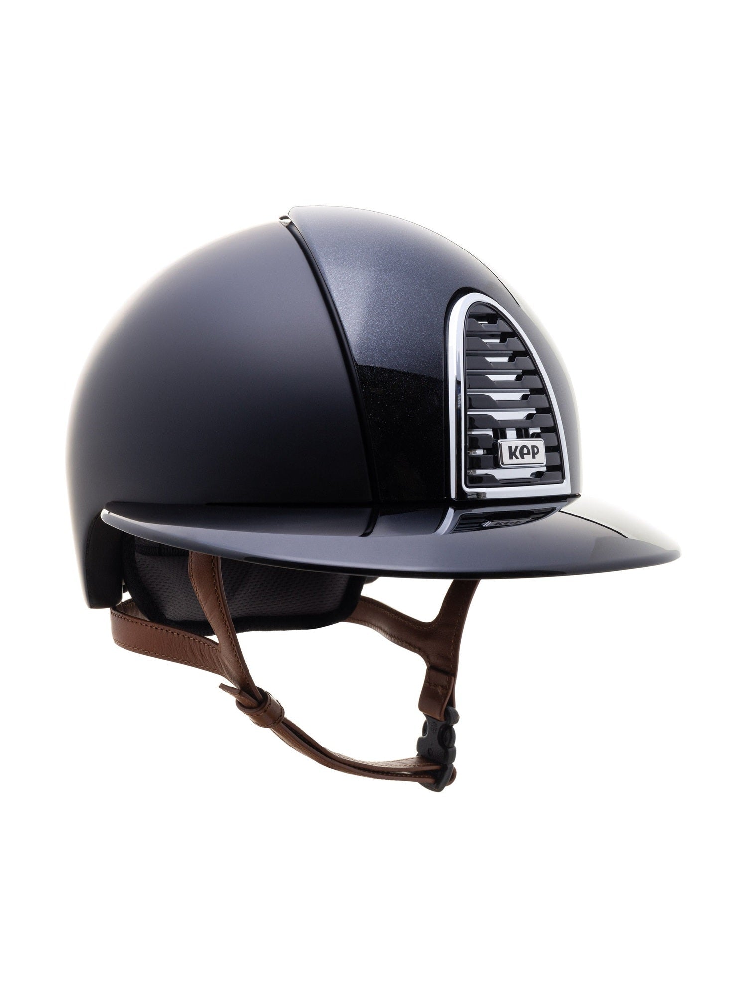 KEP ITALIA CROMO 2.0 TEXTILE KASK DIAMOND FRONT/POLISH VISOR GRID/BEIGE CHIN/MIRROR SLV/SLV SHINE LOGO CZARNY - KEP Italia Equishop