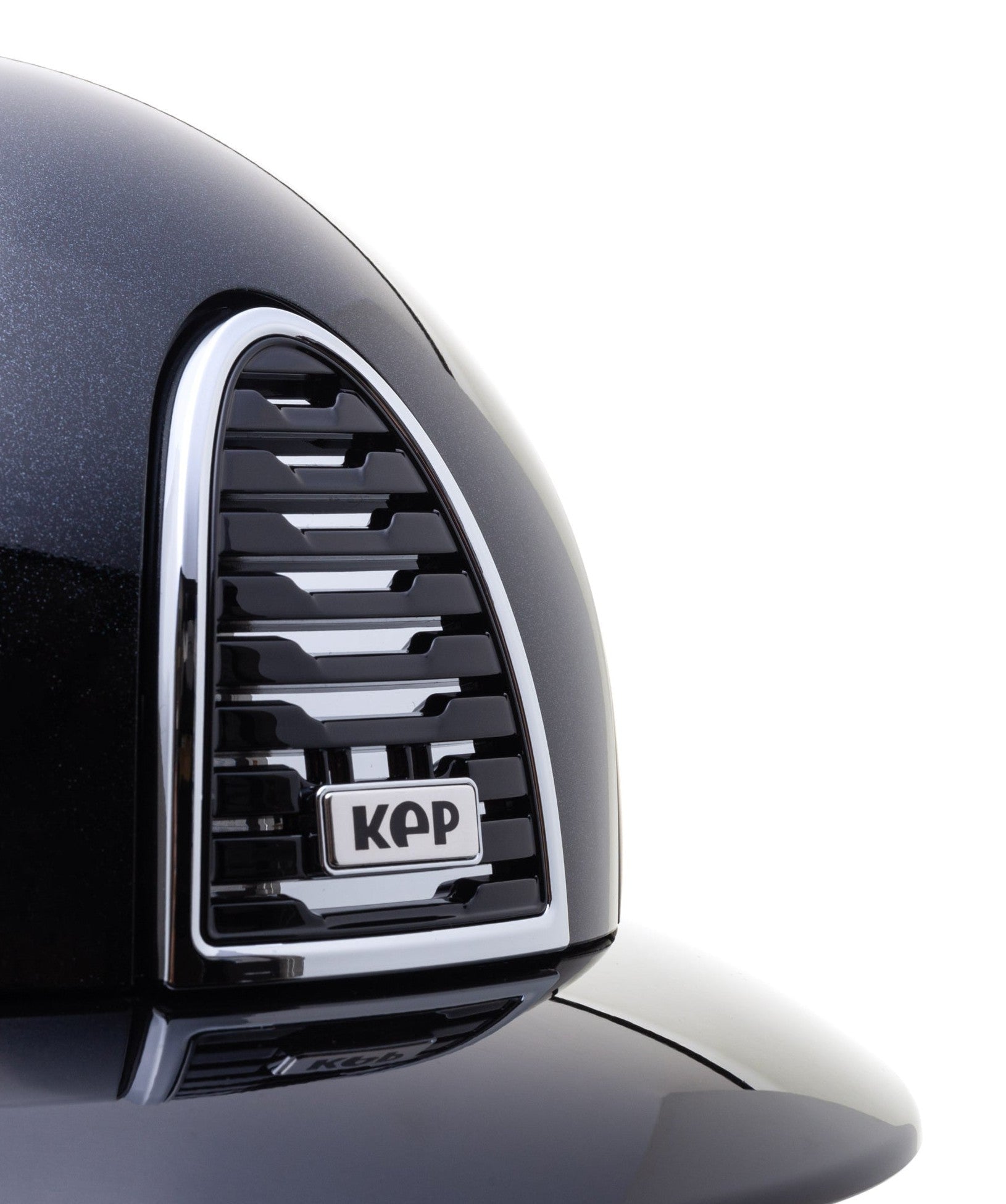 KEP ITALIA CROMO 2.0 TEXTILE KASK DIAMOND FRONT/POLISH VISOR GRID/BEIGE CHIN/MIRROR SLV/SLV SHINE LOGO CZARNY - KEP Italia Equishop