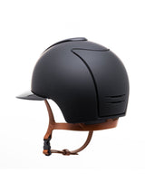 KEP ITALIA CROMO 2.0 TEXTILE KASK JEŹDZIECKI DIAMOND FRONT/POLISH POLO VISOR/BEIGE CHIN/MIRROR FRAME/SILVER LOGO CZARNY - KEP Italia Equishop