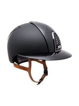 KEP ITALIA CROMO 2.0 TEXTILE KASK JEŹDZIECKI DIAMOND FRONT/POLISH POLO VISOR/BEIGE CHIN/MIRROR FRAME/SILVER LOGO CZARNY - KEP Italia Equishop