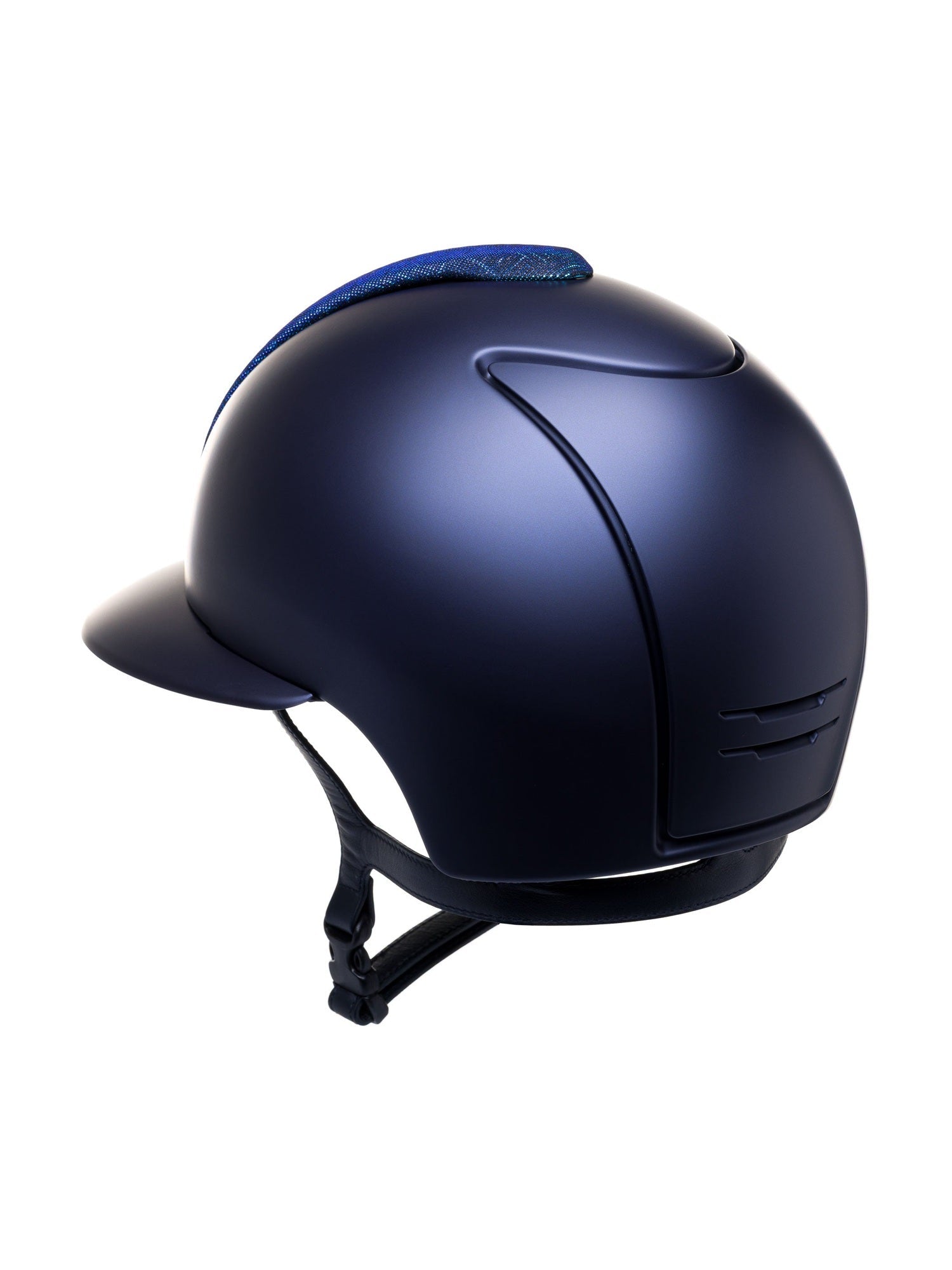 KEP ITALIA CROMO 2.0 TEXTILE KASK JEŹDZIECKI GALASSIA BLUE/DARK BLUE STRAP/MATT LOGO GRANATOWY - KEP Italia Equishop