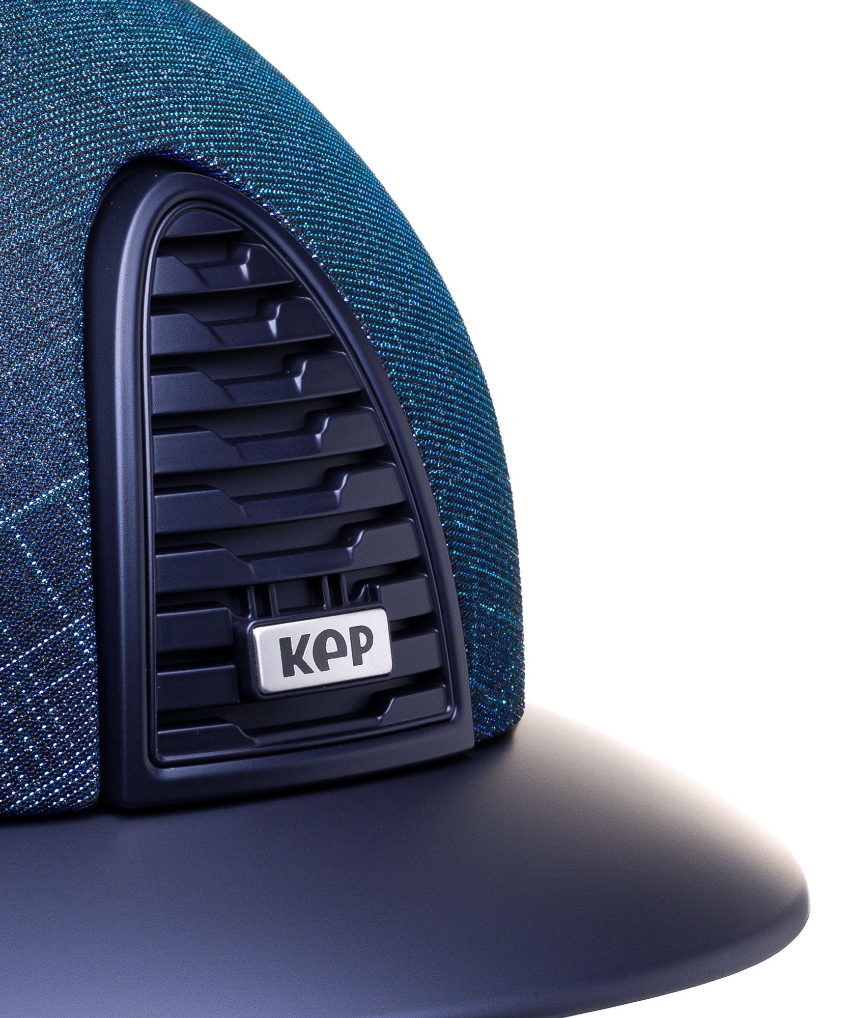 KEP ITALIA CROMO 2.0 TEXTILE KASK JEŹDZIECKI GALASSIA BLUE/DARK BLUE STRAP/MATT LOGO GRANATOWY - KEP Italia Equishop