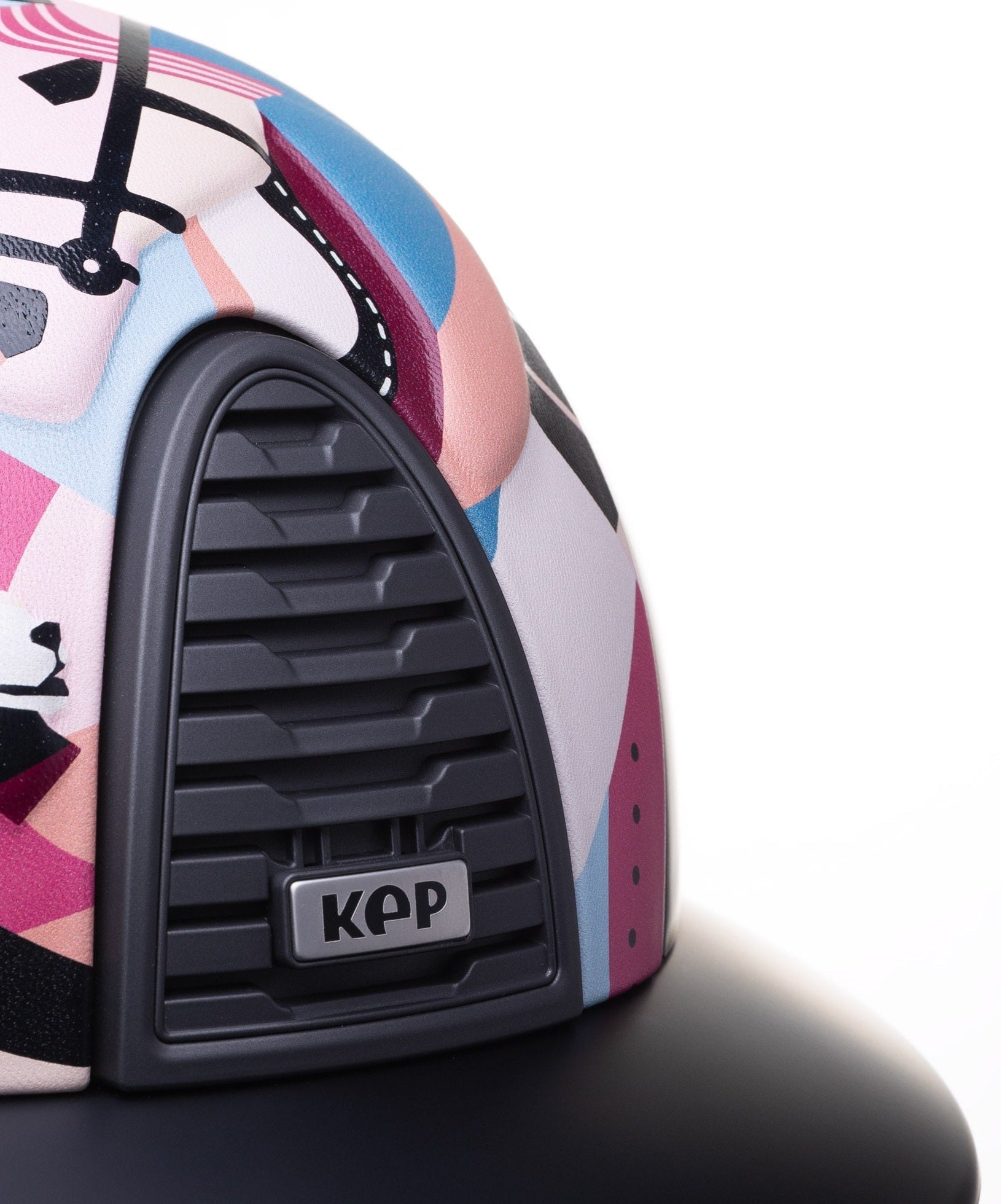 KEP ITALIA CROMO 2.0 TEXTILE KASK JEŹDZIECKI PEGASUS PINK/TEXTILE GREY FRAME GRID SUBGRID/SILVER MATT LOGO CZARNY - KEP Italia Equishop