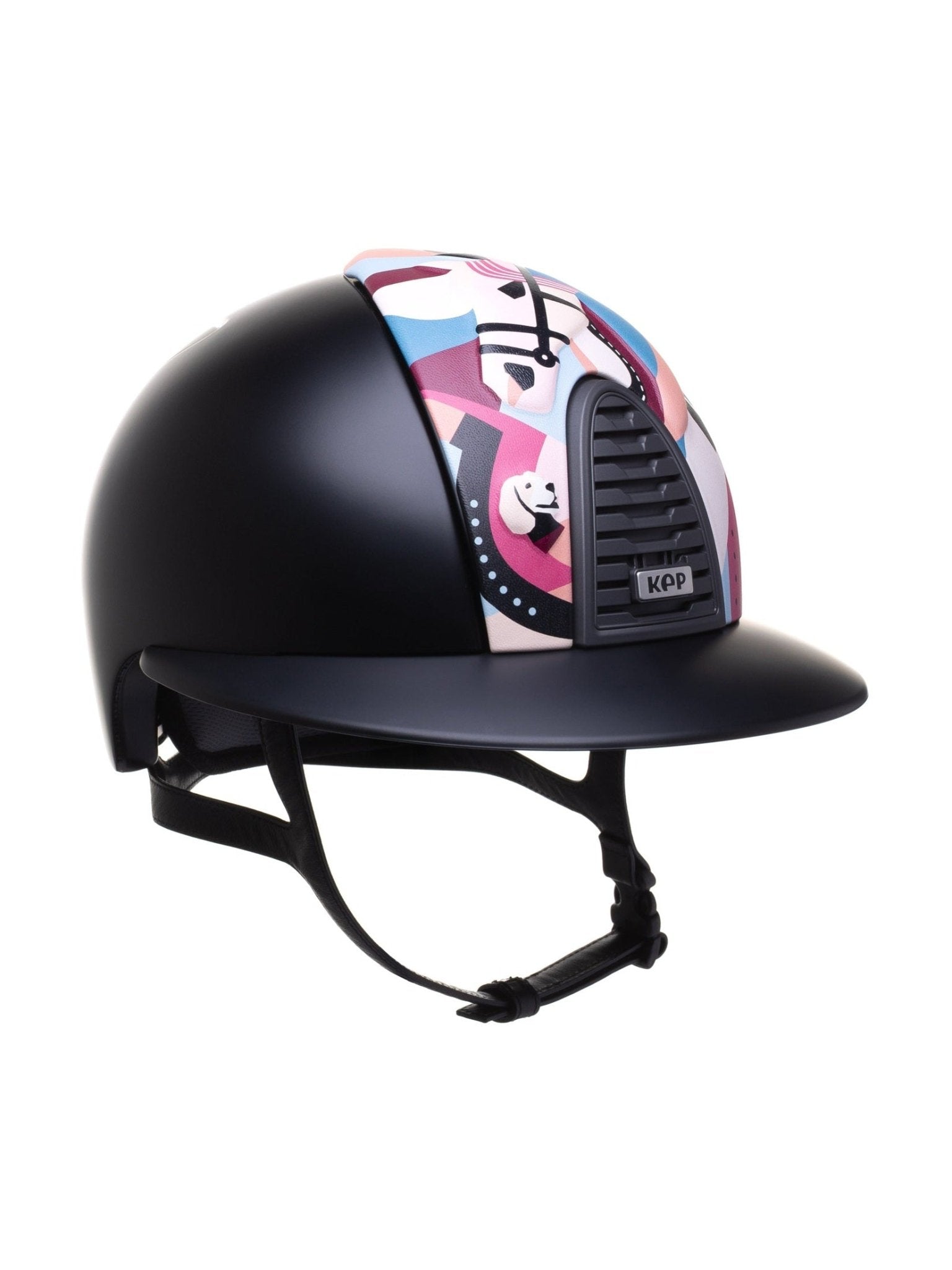 KEP ITALIA CROMO 2.0 TEXTILE KASK JEŹDZIECKI PEGASUS PINK/TEXTILE GREY FRAME GRID SUBGRID/SILVER MATT LOGO CZARNY - KEP Italia Equishop