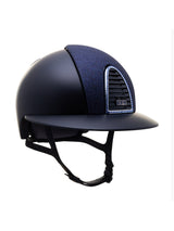 KEP ITALIA CROMO 2.0 TEXTILE KASK JEŹDZIECKI STAR BLUE/CRYSTAL BLK STRAP/DIAMOND BLK/ZIRCONI BLUE CZARNY - KEP Italia Equishop