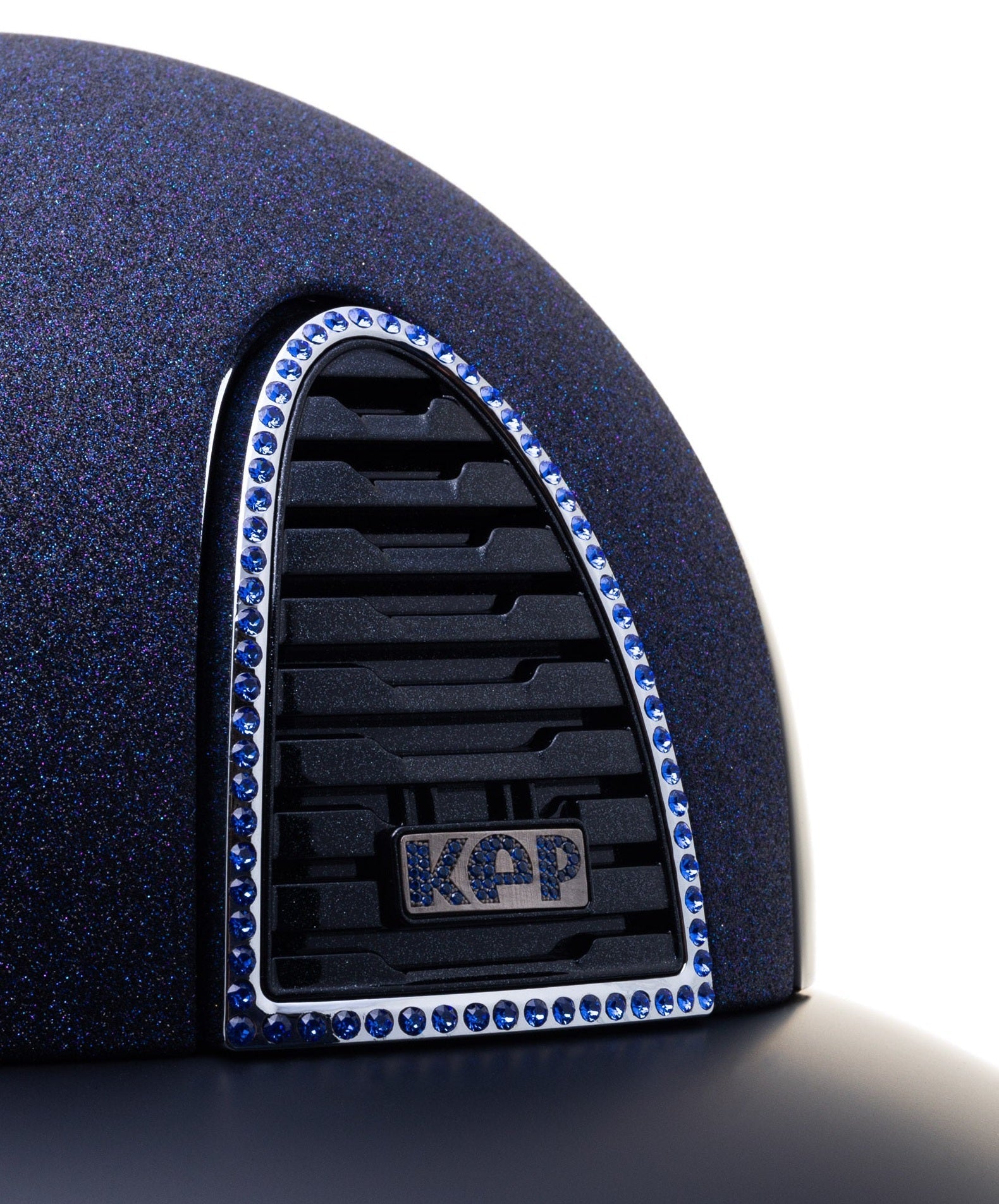 KEP ITALIA CROMO 2.0 TEXTILE KASK JEŹDZIECKI STAR BLUE/CRYSTAL BLK STRAP/DIAMOND BLK/ZIRCONI BLUE CZARNY - KEP Italia Equishop