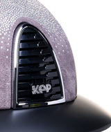 KEP ITALIA CROMO 2.0 TEXTILE KASK JEŹDZIECKI SUEDE GRIGIO NEBULA SILVER/CRYSTALS LOGO CZARNY - KEP Italia Equishop