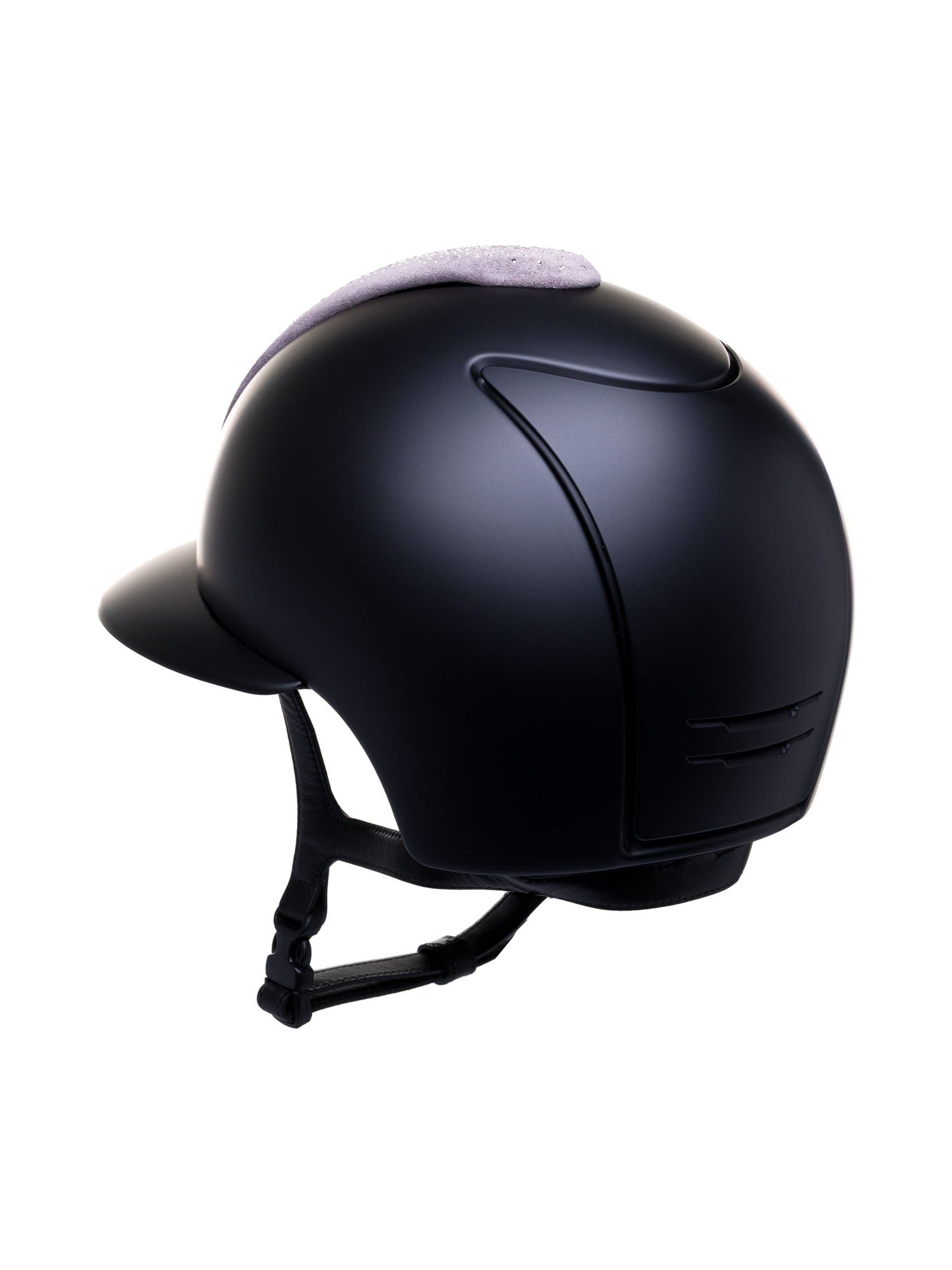 KEP ITALIA CROMO 2.0 TEXTILE KASK JEŹDZIECKI SUEDE GRIGIO NEBULA SILVER/CRYSTALS LOGO CZARNY - KEP Italia Equishop