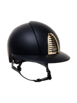 KEP ITALIA CROMO 2.0 TEXTILE KASK MIRROR GOLD / CRISTALLI SUEDE LOGO CZARNY - KEP Italia Equishop