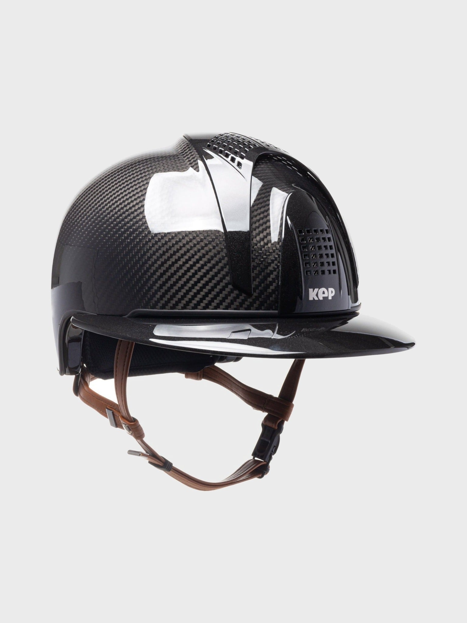 KEP ITALIA E - LIGHT KASK JEŹDZIECKI SHINE/3 METAL INSERTS POLO VISOR/BEIGE/MIRROR LOGO CZARNY - KEP Italia Equishop