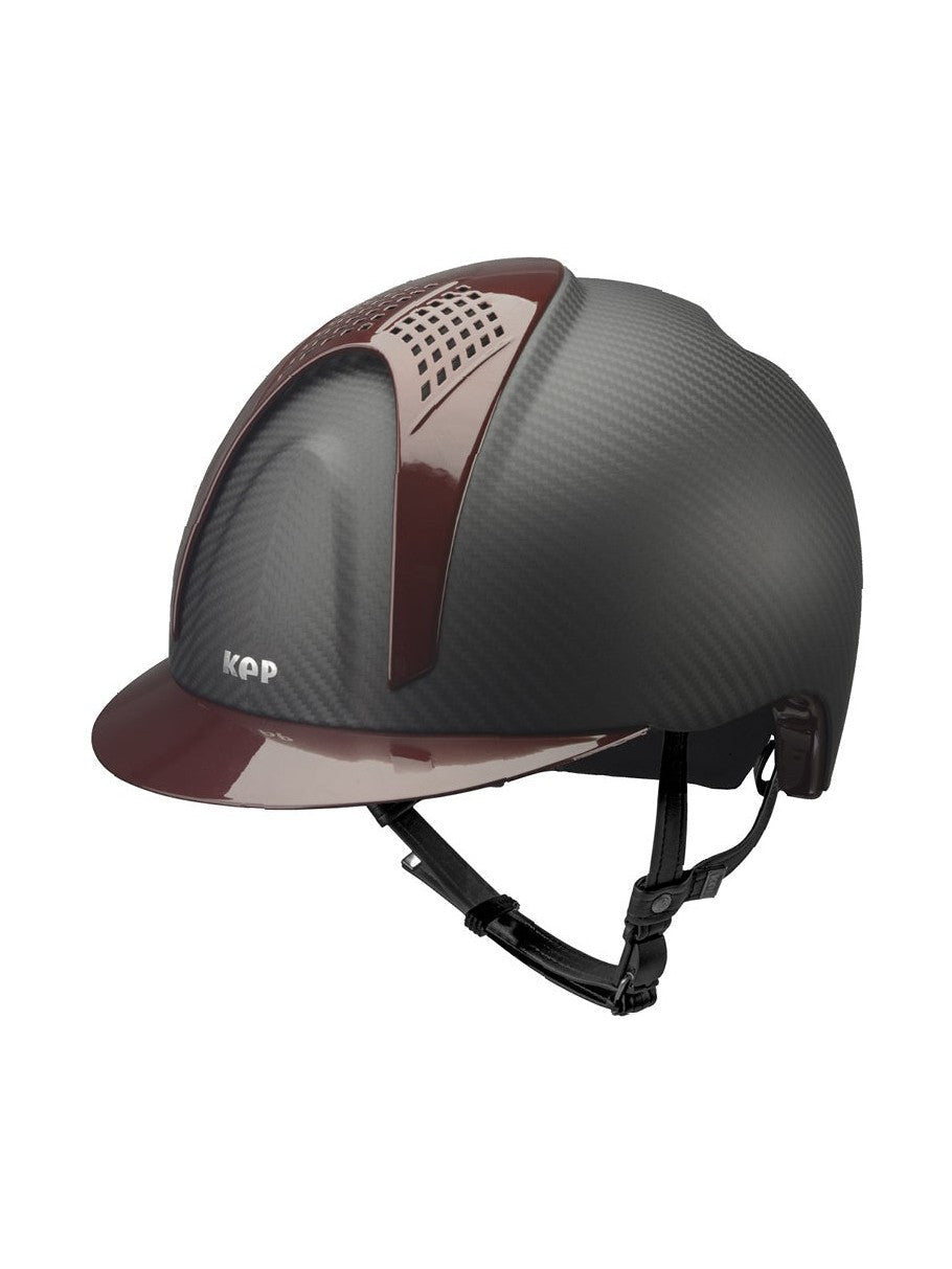 KEP ITALIA E - LIGHT MATT KASK JEŹDZIECKI CZARNY / BORDOWY - KEP Italia Equishop