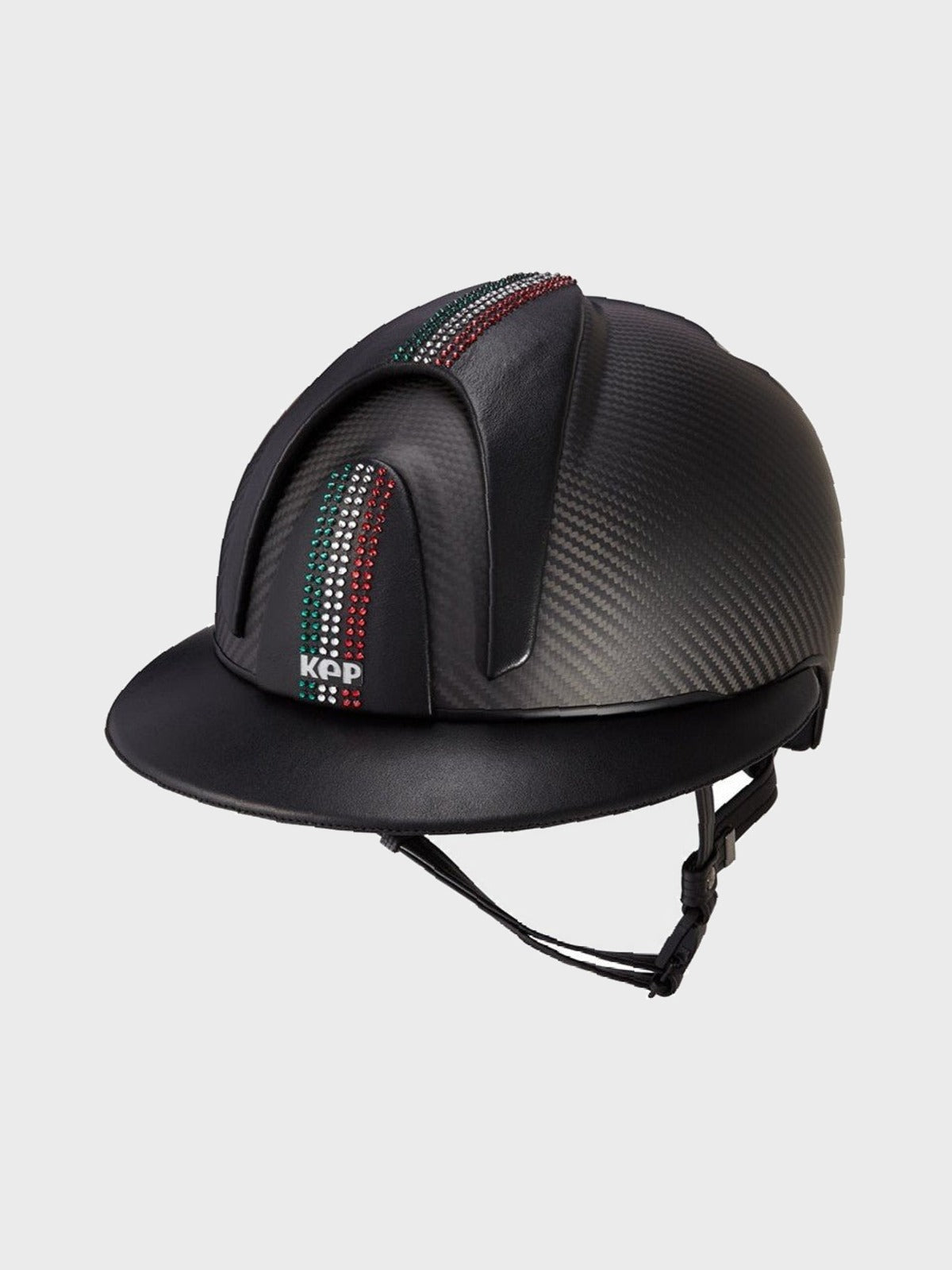 KEP ITALIA E - LIGHT MATT KASK JEŹDZIECKI LEATHER VISOR SWARO CZARNY - KEP Italia Equishop