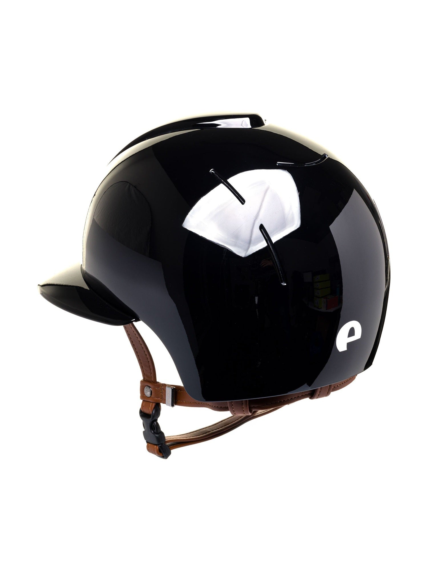 KEP ITALIA SMART KASK JEŹDZIECKI POLISH CZARNY Z BRĄZOWYM PASKIEM - KEP Italia Equishop