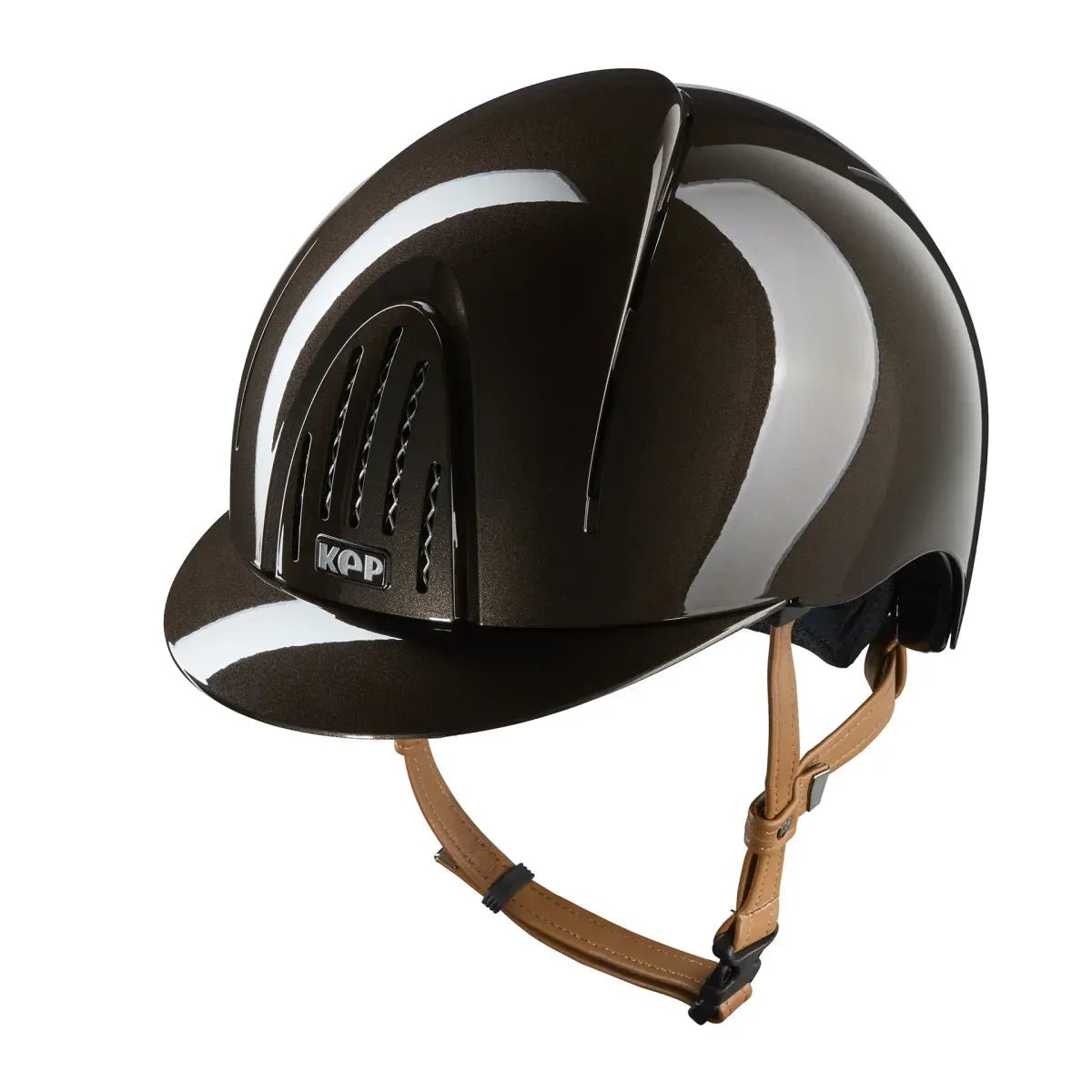 KEP SMART NOVA KASK JEŹDZIECKI POLISH BRĄZOWY Z BEŻOWYM PASKIEM - Kep Italia Equishop