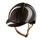 KEP SMART NOVA KASK JEŹDZIECKI POLISH BRĄZOWY Z BEŻOWYM PASKIEM SHINY STAR - Kep Italia Equishop