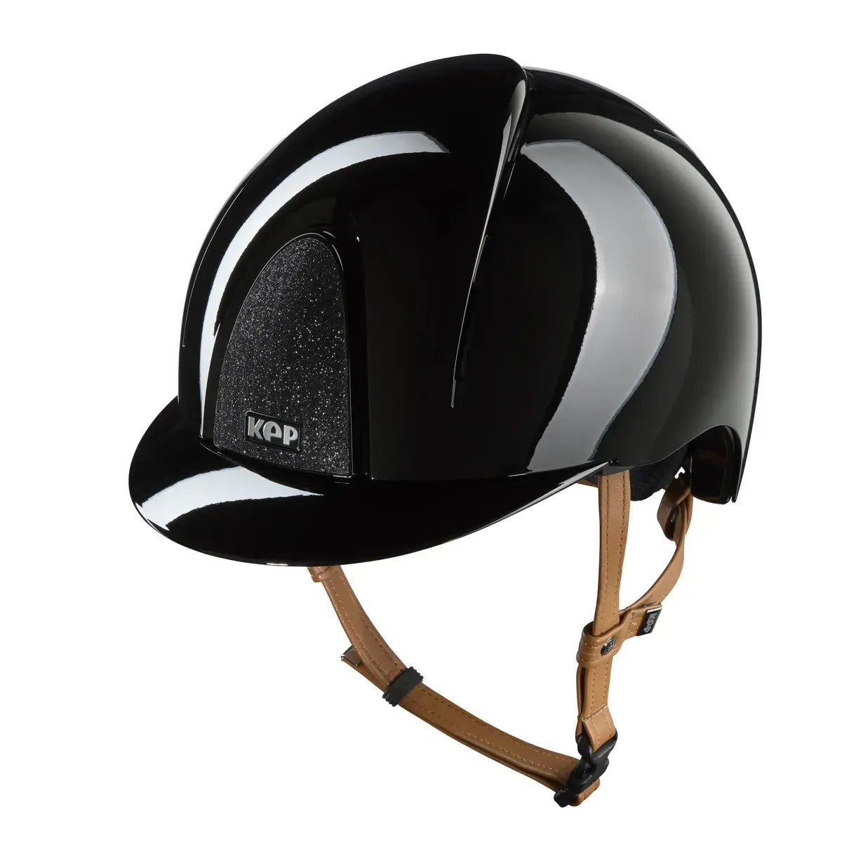 KEP SMART NOVA KASK JEŹDZIECKI POLISH CZARNY Z BEŻOWYM PASKIEM SHINY STAR - Kep Italia Equishop
