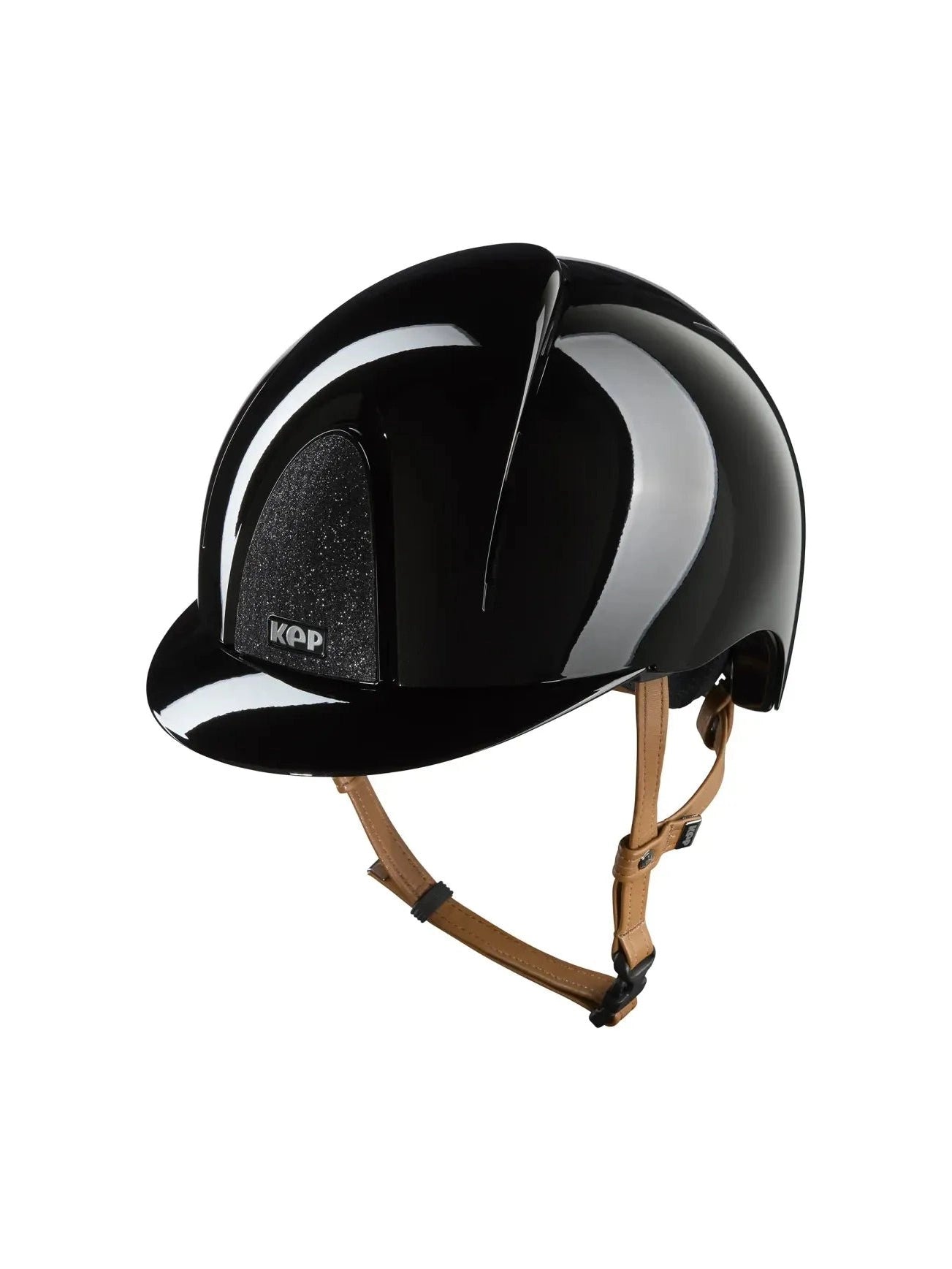 KEP SMART NOVA KASK JEŹDZIECKI POLISH CZARNY Z BEŻOWYM PASKIEM SHINY STAR - Kep Italia Equishop