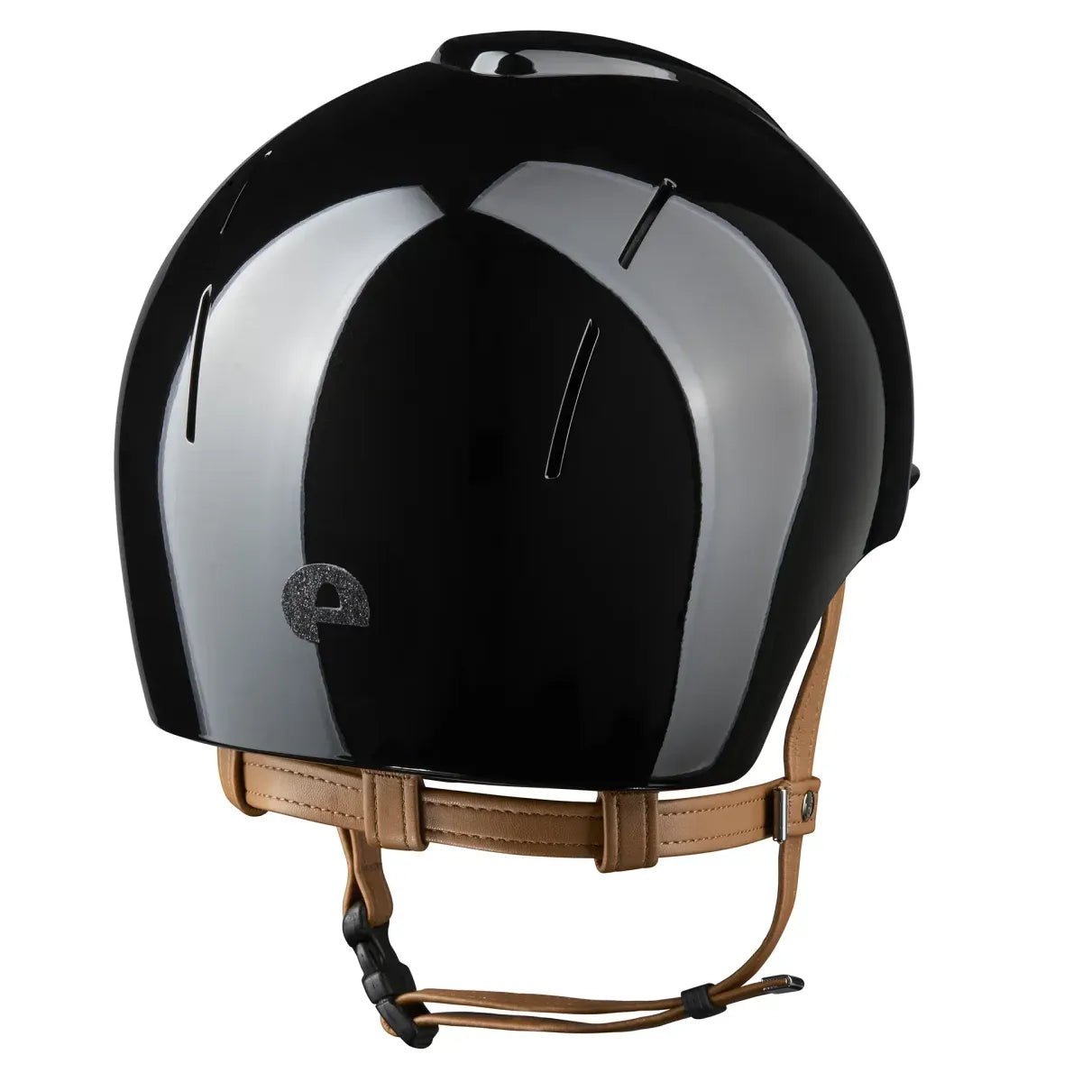 KEP SMART NOVA KASK JEŹDZIECKI POLISH CZARNY Z BEŻOWYM PASKIEM SHINY STAR - Kep Italia Equishop