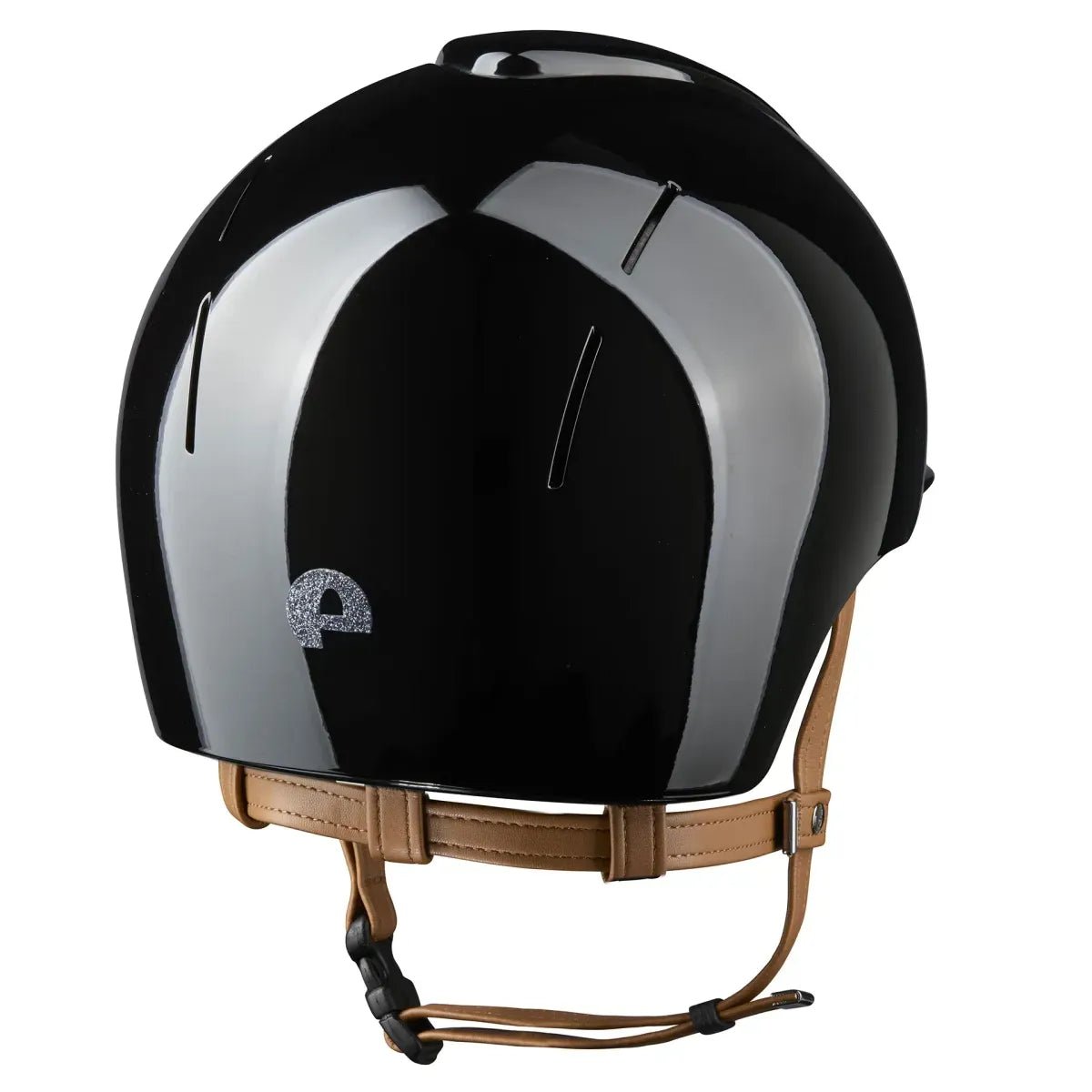KEP SMART NOVA KASK JEŹDZIECKI POLISH CZARNY Z BEŻOWYM PASKIEM SHINY STAR SILVER - Kep Italia Equishop