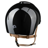 KEP SMART NOVA KASK JEŹDZIECKI POLISH CZARNY Z BEŻOWYM PASKIEM SHINY STAR SILVER - Kep Italia Equishop