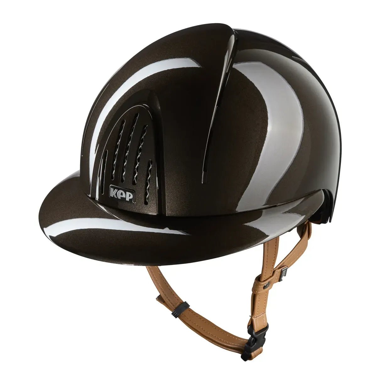 KEP SMART NOVA KASK JEŹDZIECKI POLISH DASZEK POLO BRĄZOWY Z BEŻOWYM PASKIEM - Kep Italia Equishop