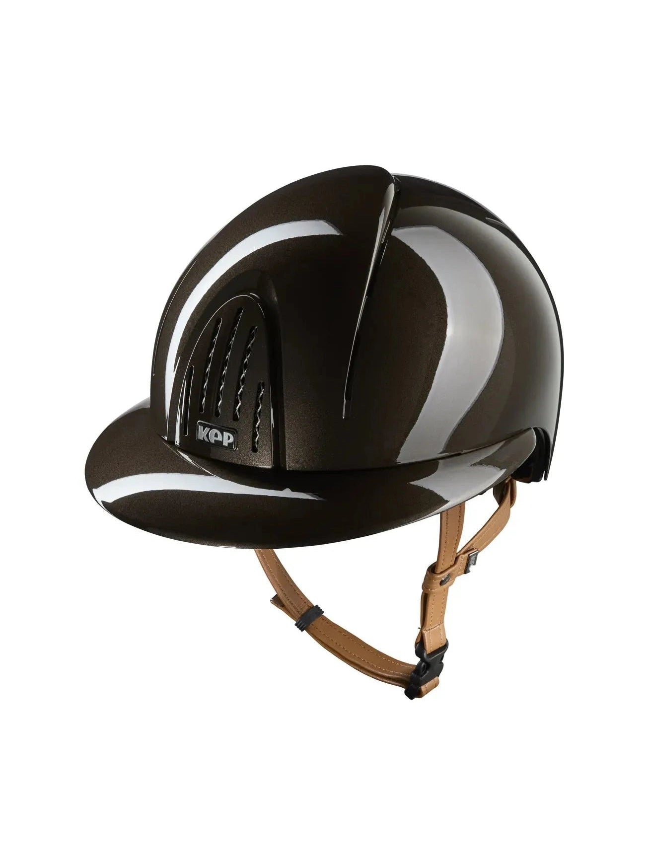 KEP SMART NOVA KASK JEŹDZIECKI POLISH DASZEK POLO BRĄZOWY Z BEŻOWYM PASKIEM - Kep Italia Equishop