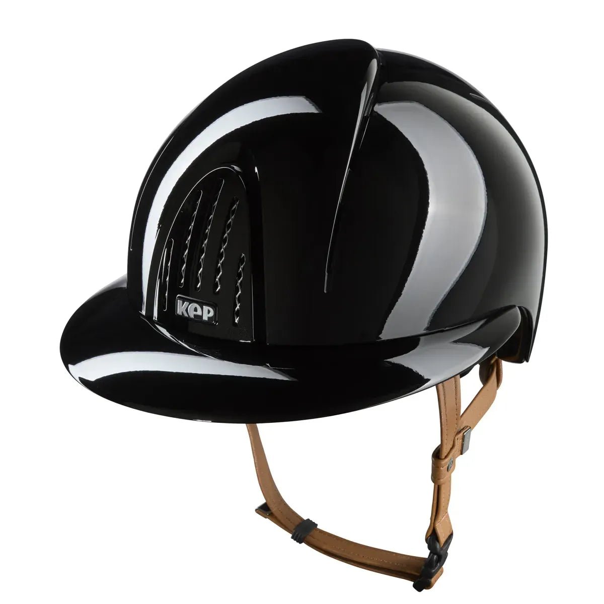 KEP SMART NOVA KASK JEŹDZIECKI POLISH DASZEK POLO CZARNY Z BEŻOWYM PASKIEM - Kep Italia Equishop