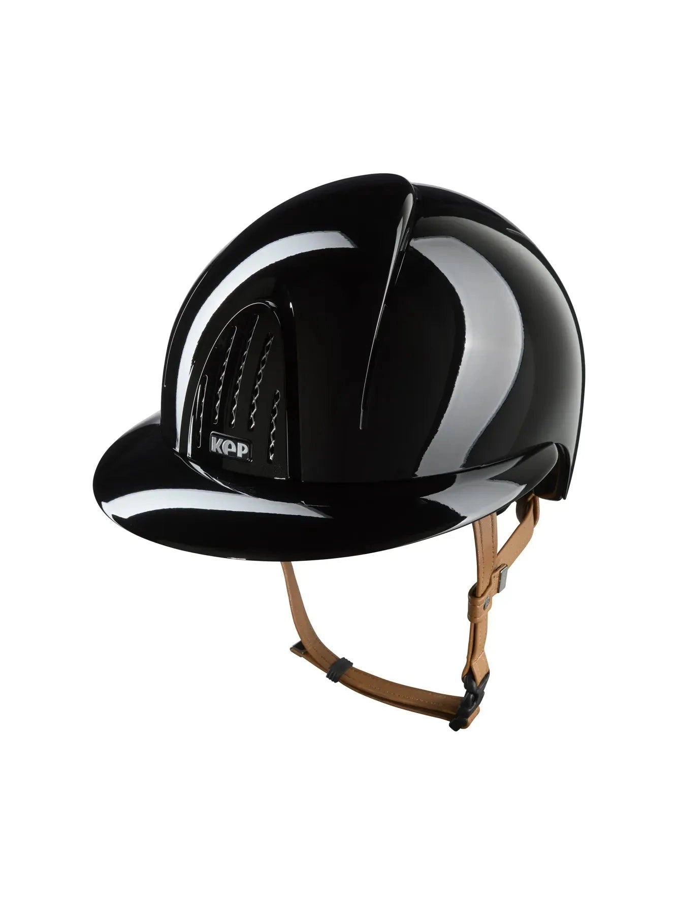 KEP SMART NOVA KASK JEŹDZIECKI POLISH DASZEK POLO CZARNY Z BEŻOWYM PASKIEM - Kep Italia Equishop