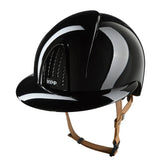 KEP SMART NOVA KASK JEŹDZIECKI POLISH DASZEK POLO CZARNY Z BEŻOWYM PASKIEM - Kep Italia Equishop