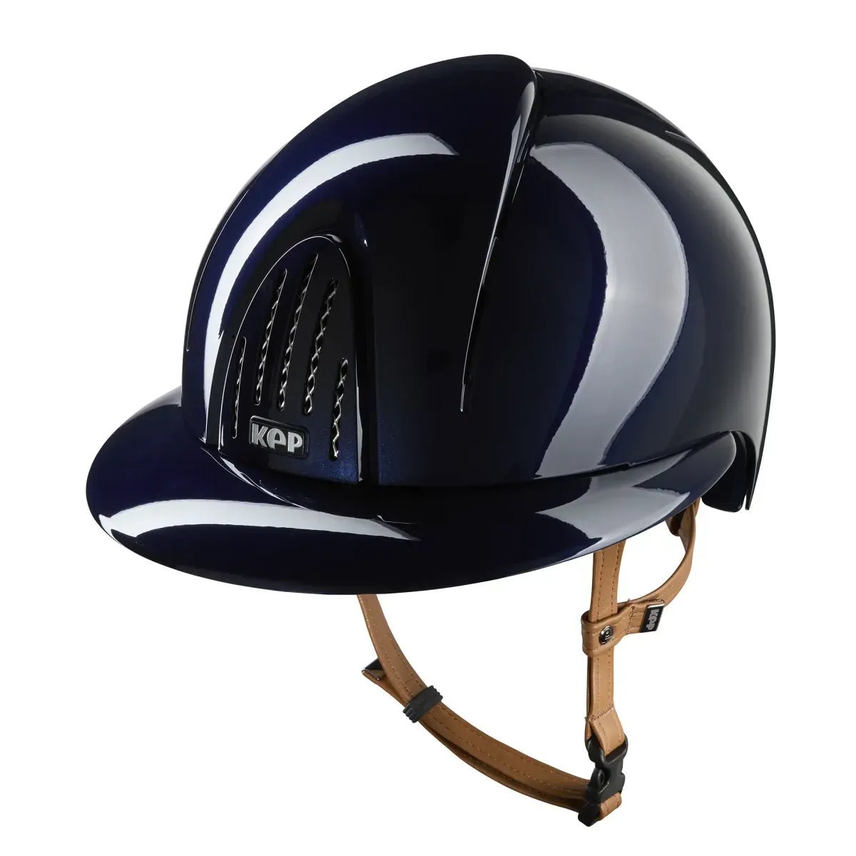 KEP SMART NOVA KASK JEŹDZIECKI POLISH DASZEK POLO GRANATOWY Z BEŻOWYM PASKIEM - Kep Italia Equishop
