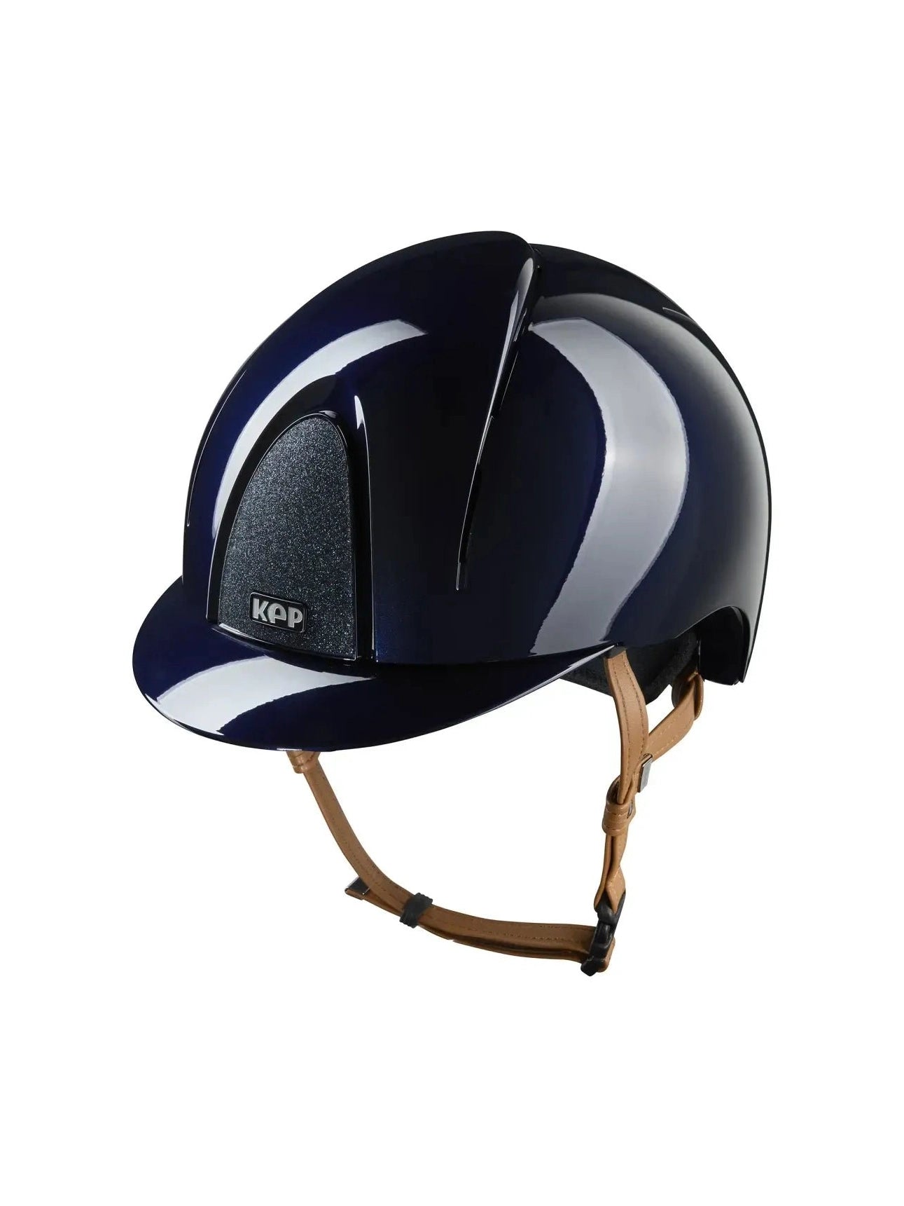 KEP SMART NOVA KASK JEŹDZIECKI POLISH GRANATOWY Z BEŻOWYM PASKIEM SHINY STAR - Kep Italia Equishop
