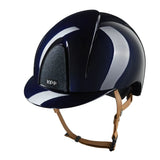 KEP SMART NOVA KASK JEŹDZIECKI POLISH GRANATOWY Z BEŻOWYM PASKIEM SHINY STAR - Kep Italia Equishop