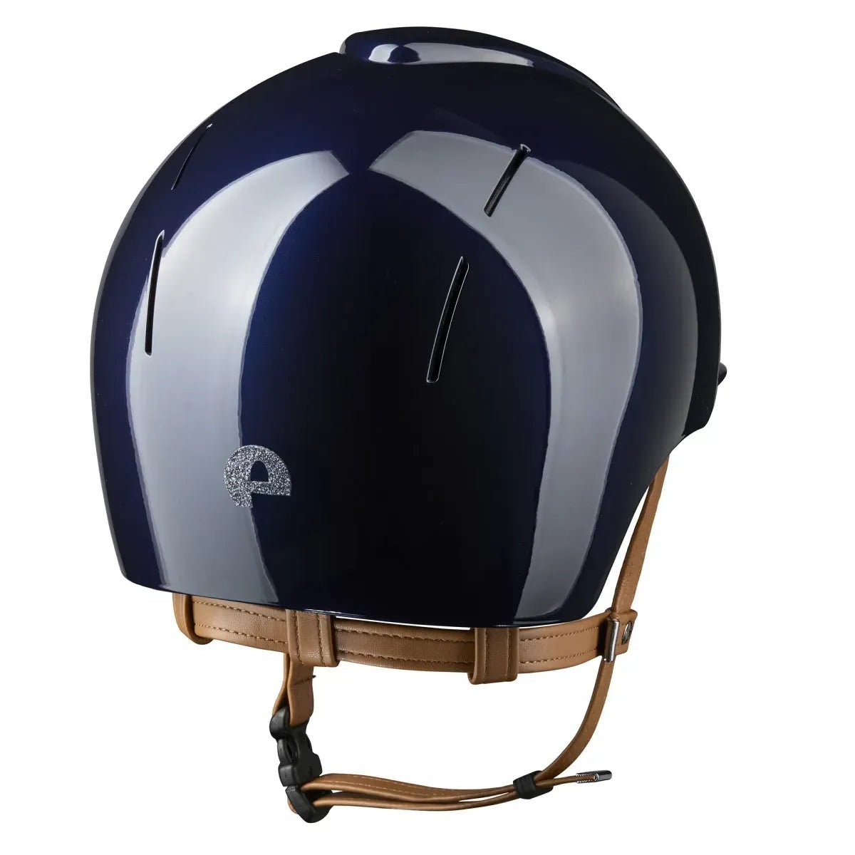 KEP SMART NOVA KASK JEŹDZIECKI POLISH GRANATOWY Z BEŻOWYM PASKIEM SHINY STAR SILVER - Kep Italia Equishop