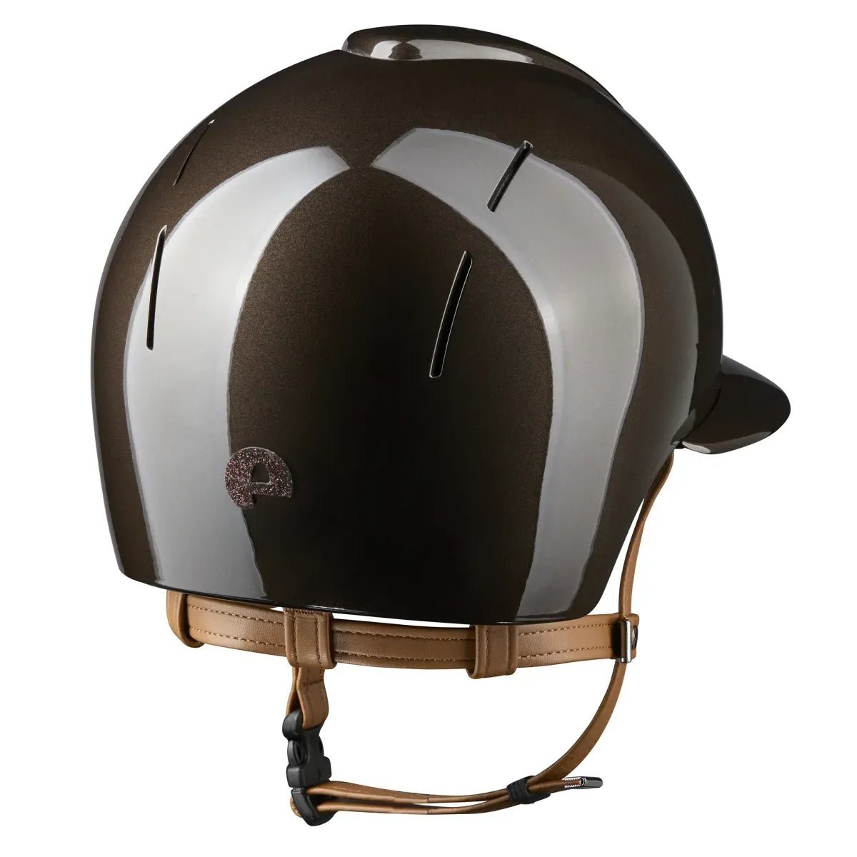 KEP SMART NOVA KASK JEŹDZIECKI POLISH POLO BRĄZOWY Z BEŻOWYM PASKIEM SHINY STAR - Kep Italia Equishop