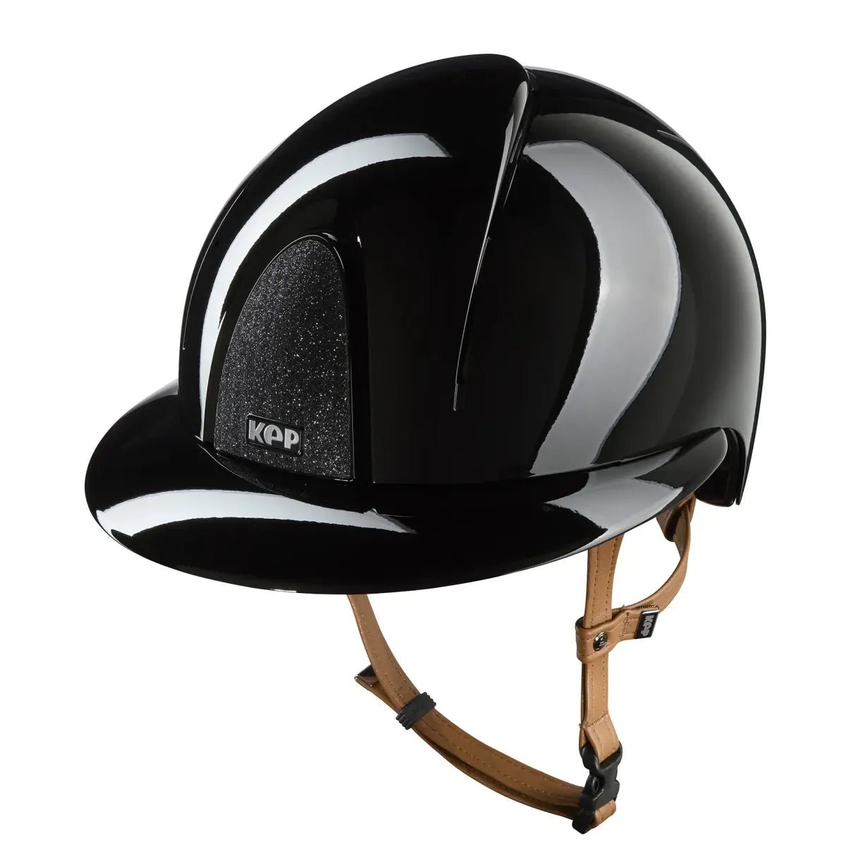 KEP SMART NOVA KASK JEŹDZIECKI POLISH POLO CZARNY Z BEŻOWYM PASKIEM SHINY STAR - Kep Italia Equishop