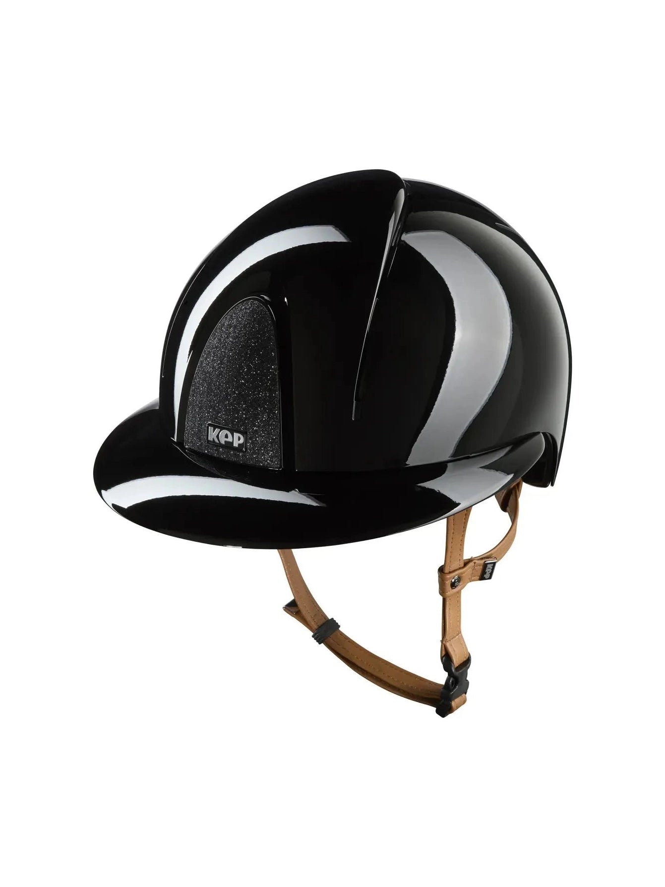 KEP SMART NOVA KASK JEŹDZIECKI POLISH POLO CZARNY Z BEŻOWYM PASKIEM SHINY STAR - Kep Italia Equishop