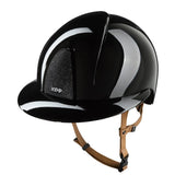 KEP SMART NOVA KASK JEŹDZIECKI POLISH POLO CZARNY Z BEŻOWYM PASKIEM SHINY STAR - Kep Italia Equishop