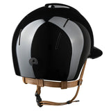 KEP SMART NOVA KASK JEŹDZIECKI POLISH POLO CZARNY Z BEŻOWYM PASKIEM SHINY STAR - Kep Italia Equishop