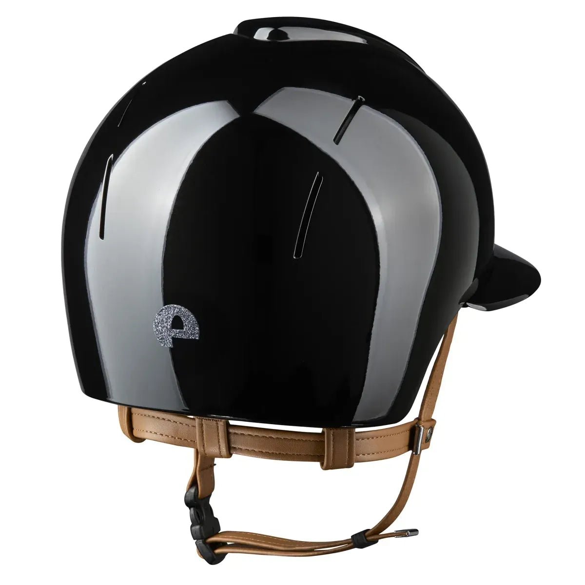 KEP SMART NOVA KASK JEŹDZIECKI POLISH POLO CZARNY Z BEŻOWYM PASKIEM SHINY STAR SILVER - Kep Italia Equishop